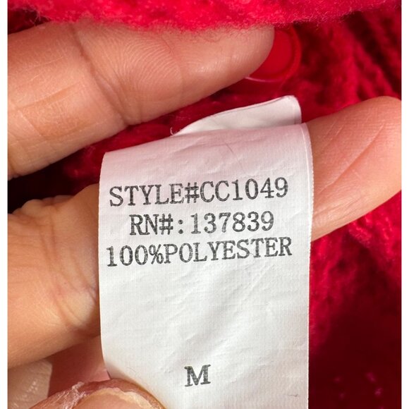 Luna Ivy 3D ribbon chunky knit cardigan red cottage core sz M - Picture 7 of 7